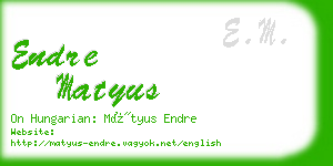 endre matyus business card